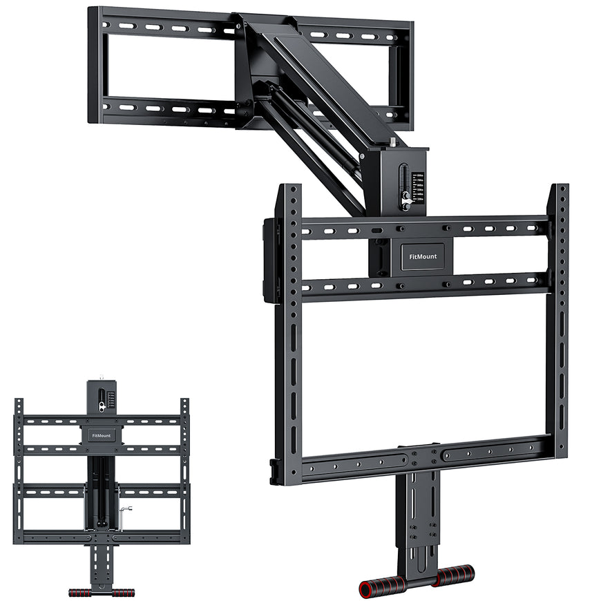 Fireplace Mantel TV Wall Mount, Above Fireplace Drop Down TV Mount, With Height Adjust for Most 43" - 80" TVs, Max VESA 600x400mm, up to 80lbs, above Fireplaces TV Mount