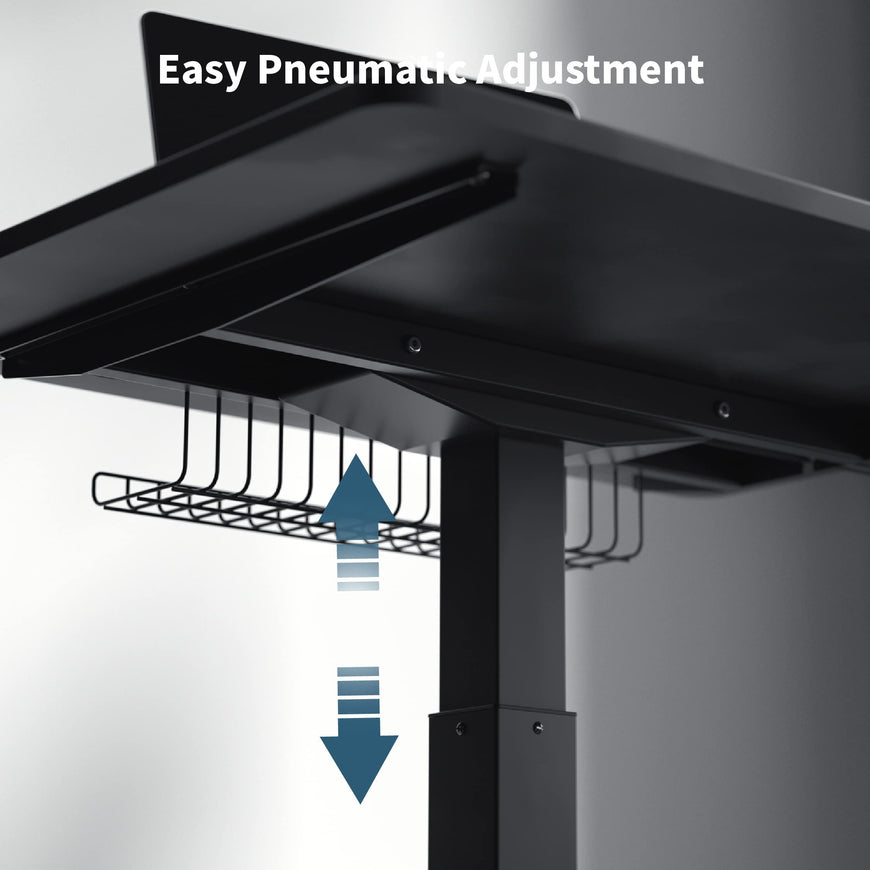Mobile Laptop Standing Desk Adjustable Height, Mobile Desk Workstation with Wheels for Home Office Classroom (Black)